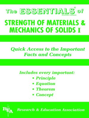 cover image of Strength of Materials & Mechanics of Solids I Essentials